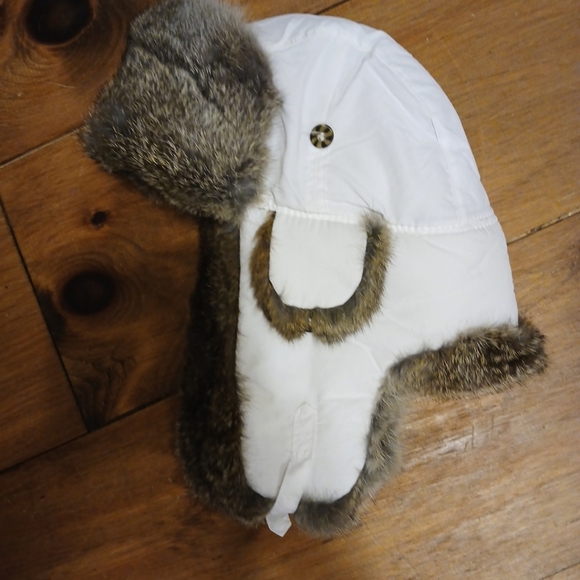 Mad Bomber Trapper Hat Size L White Rabbit Fur Lined Ear Flaps Winter Aviation - Picture 1 of 7